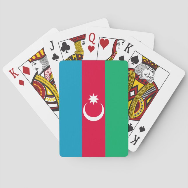 Azerbajdzjanska patriotiska flaggande spelkort (Baksidan)