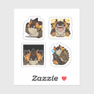 Azhdaha Genshin Impact 4-pack Stickerark Klistermärken