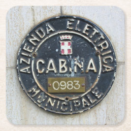 Azienda Electrica Municipale Cabina-Milano, Italie Underlägg Papper Kvadrat