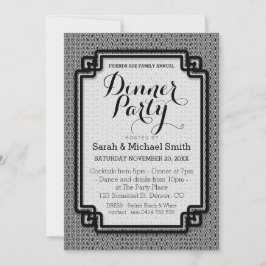 Azika S1 Black+White Dinner Party-inbjudan Inbjudningar