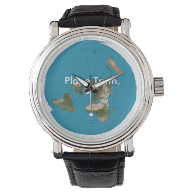 Azimuthal Equidistal Flat Earth Timeholding Biet Armbandsur (Framsida)