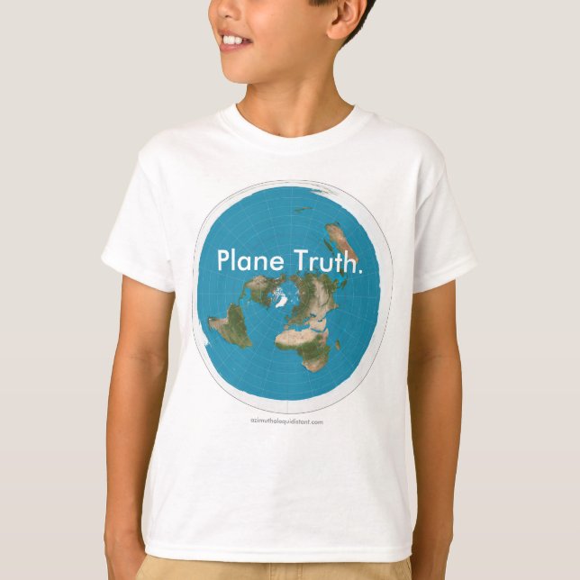 Azimuthal Equidistant "plan sanning.", UngeT-tröja Tee Shirt (Framsida)