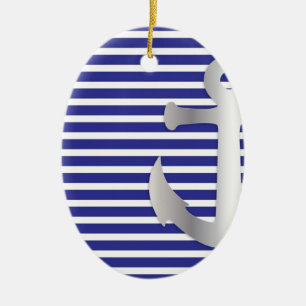 Aziza Rand och Marine Blue Seaman Julgransprydnad Keramik