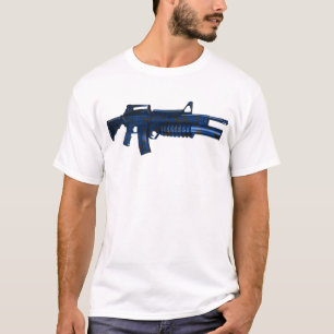 Azmodeus Camo blått M16, T-tröja Tee Shirt