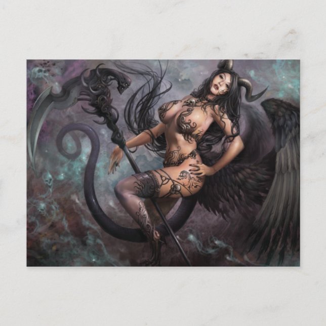 Azmous Mörk Änglar "Helchen", vykort (Framsida)