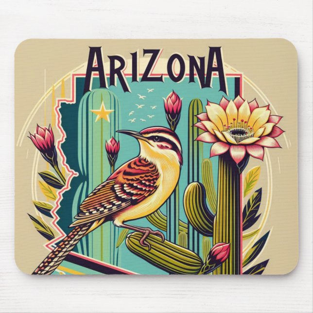 Azona Bird and Flower, vackert Art Deco Musmatta (Framsidan)