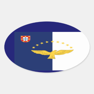 Azorerna* Europeiska Stil Oval Sticker i Flagga Ovalt Klistermärke