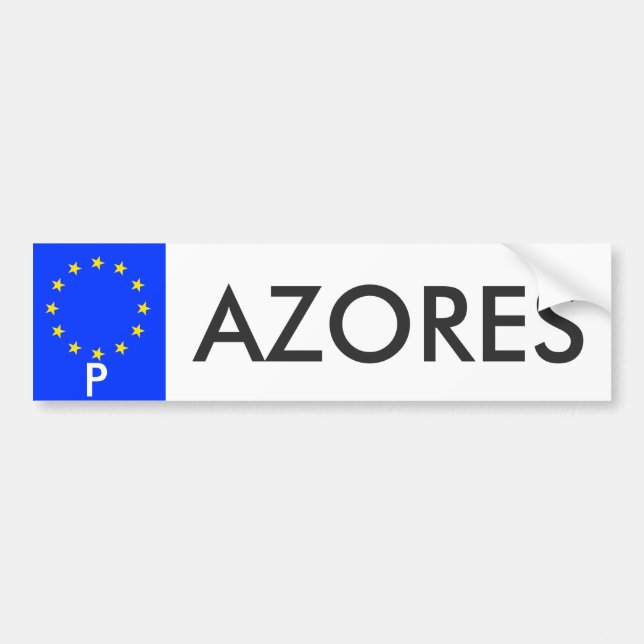 Azorerna Europeiska unionens registreringsskylt Bildekal (Framsidan)