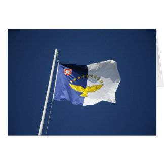 Azorerna flagga hälsningskort