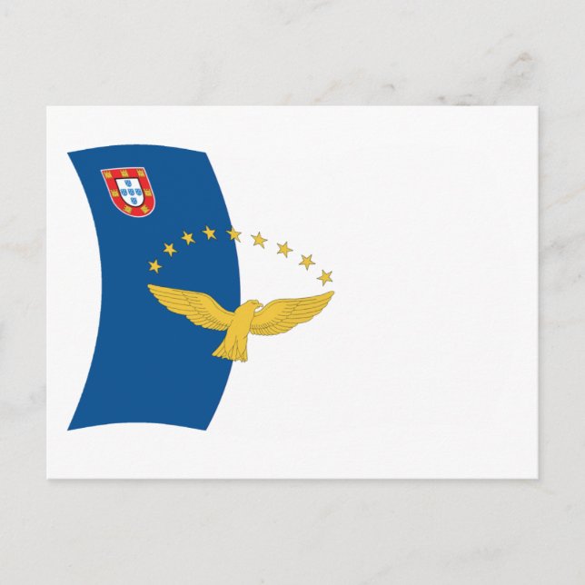Azorerna Flagga Postkort Vykort (Framsida)