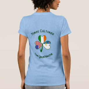 Azorerna Irland USA Shamrock Flag Anpassa Kvinnor T Shirt