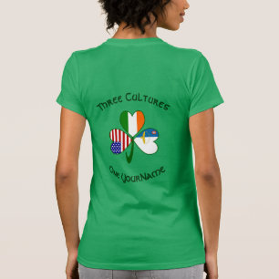 Azorerna Irland USA Shamrock Flag Anpassad T Shirt