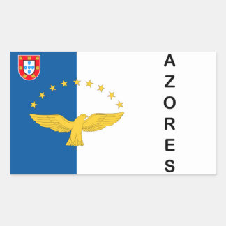 Azorerna - öarna Portugal - Flagga Stickers Rektangulärt Klistermärke
