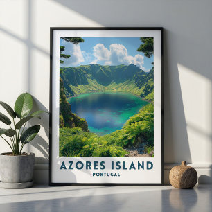 Azorerna Portugal Resaaffisch Plakat Väggkonst