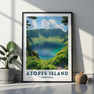 Azorerna Portugal Resaaffisch Plakat Väggkonst