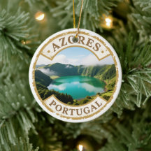 Azorerna Portugal Resor Badge Ornament – Tvåsidig 