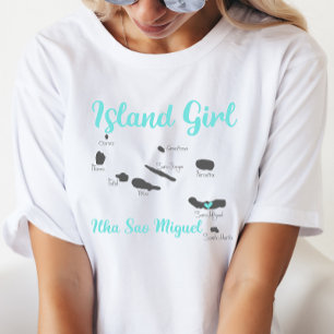 Azorerna, Portugisiska ön Girl T-shirt