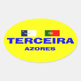 Azorerna - Terceira Euro-stil Oval Mugg Ovalt Klistermärke