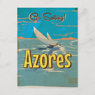 Azorerna vintage resor poster vykort