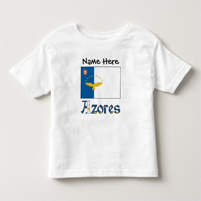 Azorernas Flagga Personlig T Shirt (Framsida)