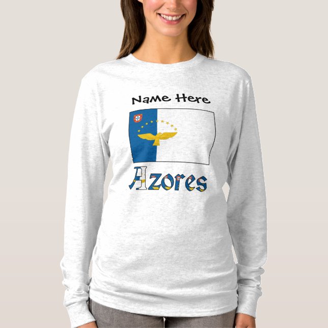 Azorernas Flagga Personlig T Shirt (Framsida)
