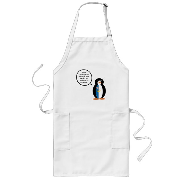 Azorernas Flagga Talking Penguin Long Apron Långt Förkläde (Framsidan)