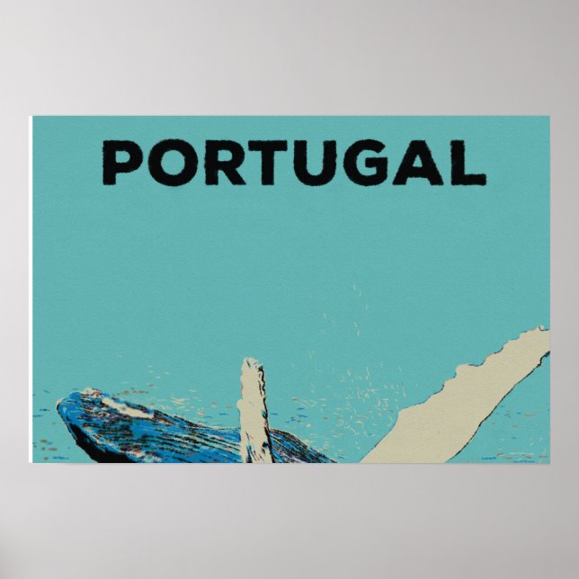 Azorernas humpback valale illustration Portugal Poster (Framsidan)
