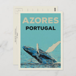 Azorernas humpback valale illustration Portugal Vykort