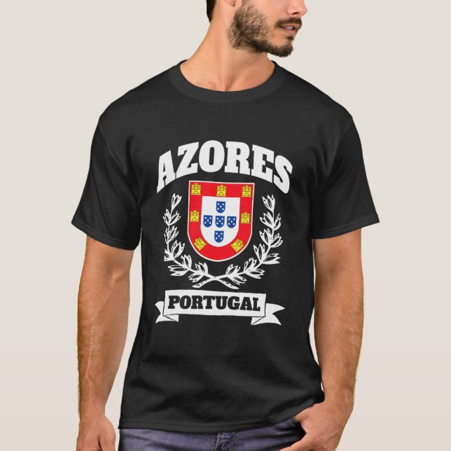 Azorernas ö Portugal Tema Portugals Pride T Shirt (Framsida)