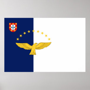 Azorernas öar flagga Utskriftsvärde Poster Papprar