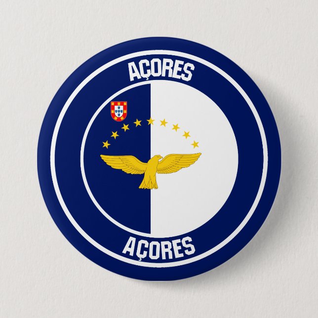 Azorernas runda emblem knapp (Framsida)