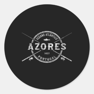 Azorernas Vintage Korsade fiskevatten Runt Klistermärke