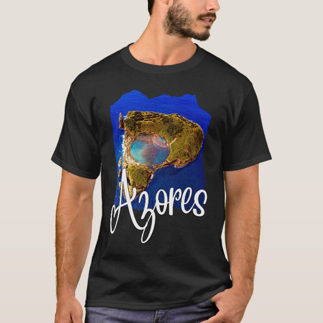 Azores Flag Patriotic Portuguese Roots Azores Souv T Shirt (Framsida)
