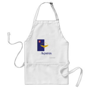 Azores flagga med namn i portugis förkläde