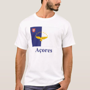 Azores flagga med namn i portugis t-shirt