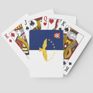 Azores - flagga som leker kort spelkort