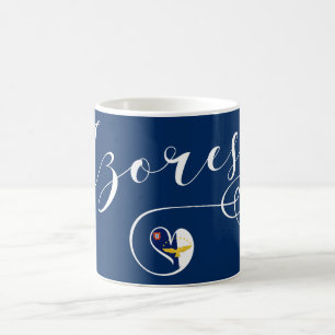 Azores flaggahjärta, Portugal som är azorean Kaffemugg