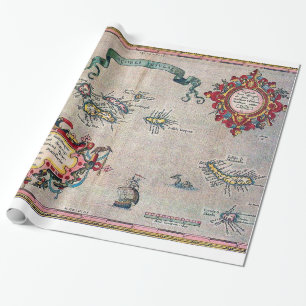 Azores gammal karta - vintageseglingutforskning presentpapper