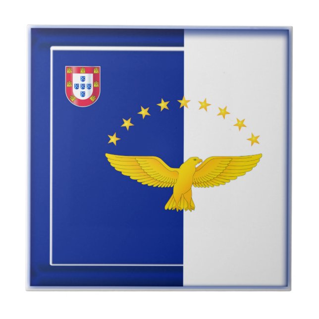 Azores öflagga kakelplatta (Framsidan)