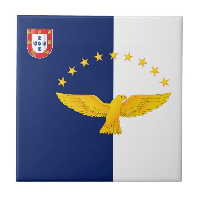 Azores öflagga kakelplatta (Framsidan)