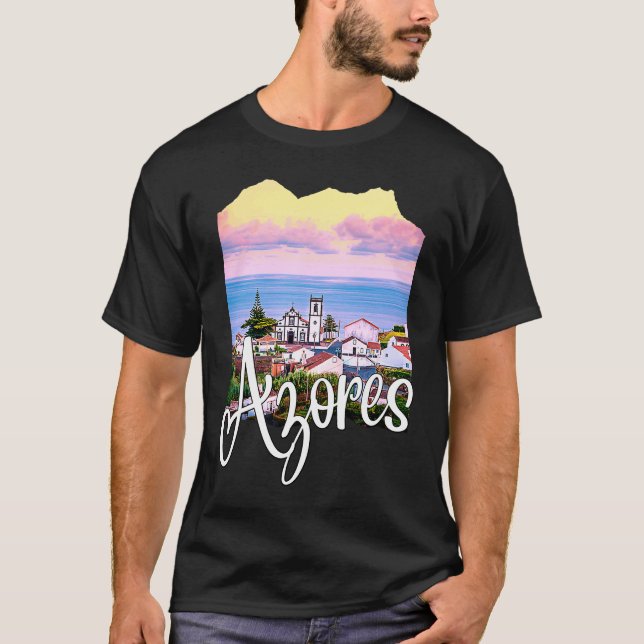 Azores Portugal Portuguese Roots Azores Souvenirs T Shirt (Framsida)