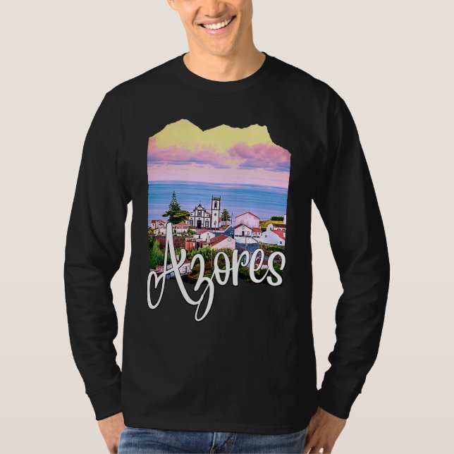 Azores Portugal Portuguese Roots Azores Souvenirs T Shirt (Framsida)