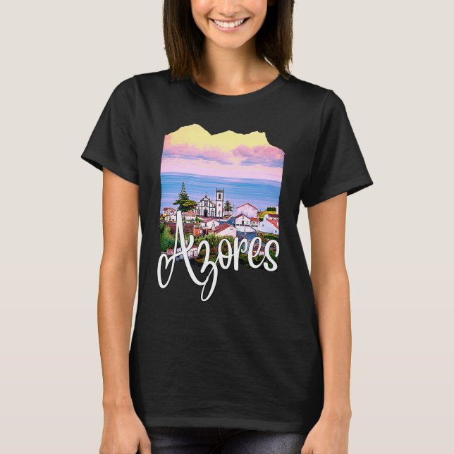 Azores Portugal Portuguese Roots Azores Souvenirs T Shirt (Framsida)