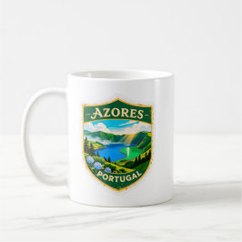 Azores Portugal Travel Badge Mug – Scenic Lagoa da Kaffemugg