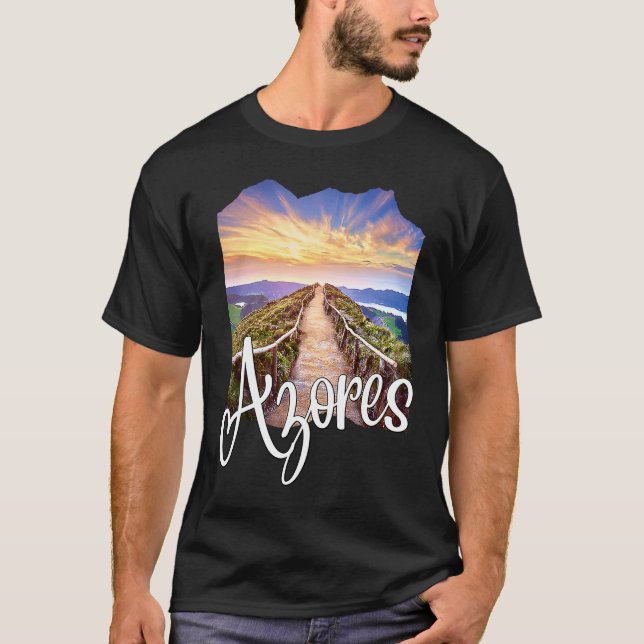 Azores Souvenirs Portuguese Roots Azores T Shirt (Framsida)