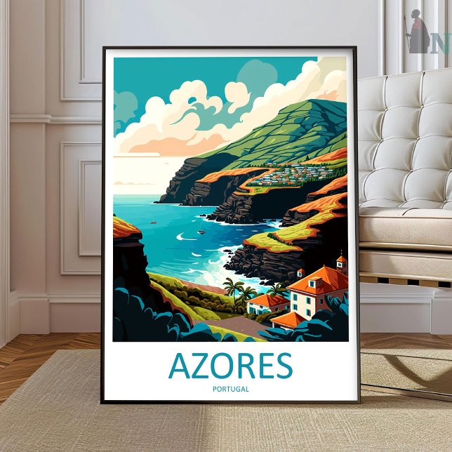 Azores Travel Print Wall Art Azores Wall Hanging H Poster (Skapare uppladdad)