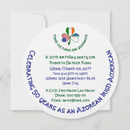 Azorisk irländsk amerikansk Shamrock Birthday Inbjudningar