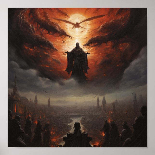 Azrael som Flyter över humaniteten Poster - Mystik (Framsidan)