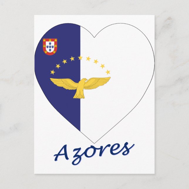 Azres Flagga Heart Vykort (Framsida)