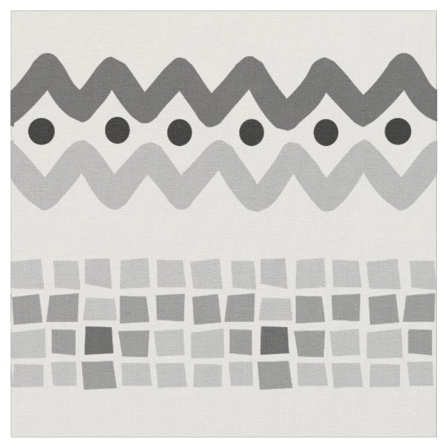 Aztec Abstrakt Grå Triangel Geometriskt Mönster Tyg (Närbild)